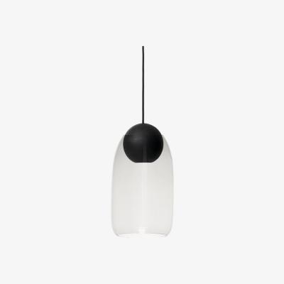 Nordic Nest Mater Liuku Ball pendant lamp Transparent. black lacquered lind