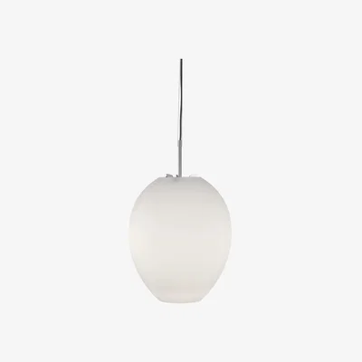 Nordic Nest Bsweden Egg pendant lamp White/stainless steel opal glass