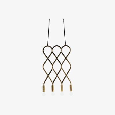 Nordic Nest Konsthantverk Eld pendant Raw brass 4-lights