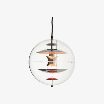Nordic Nest Verpan VP Globe ceiling lamp Ø28cm Chrome-red-blue