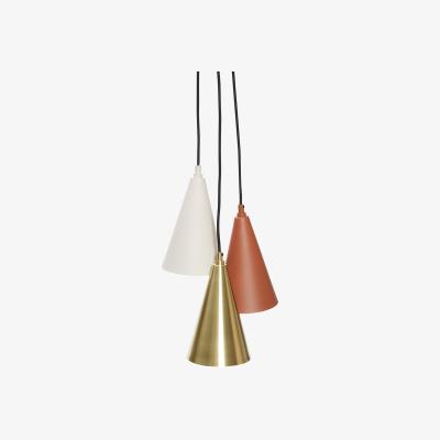 Nordic Nest Hübsch Pendant 3 pcs Brown-brass-beige