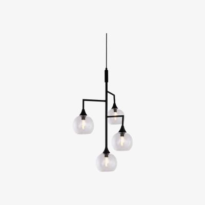 Nordic Nest Globen Lighting Bowl 4 pendant lamp Clear black stand