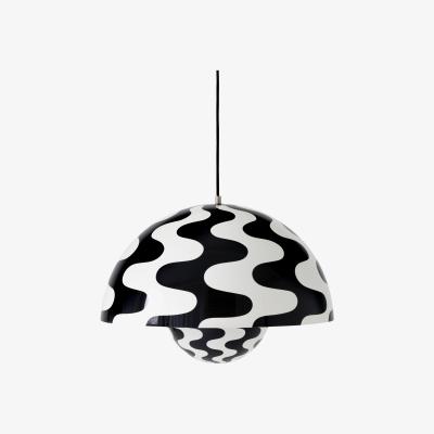 Nordic Nest &Tradition FlowerPot pendant big VP2 Black-white pattern