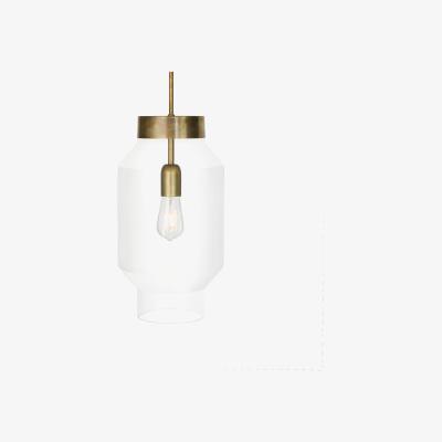 Nordic Nest Konsthantverk Fenomen pendant Clear glass raw brass large
