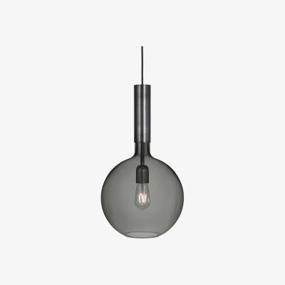 Nordic Nest Konsthantverk Rosdala pendant Smoke-coloured glass raw iron large