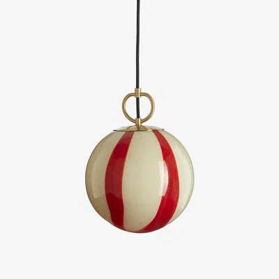 OKA OKA, Nimbus Stripe Pendant Lamp - Red, Pendant Lights, Glass