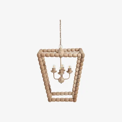 OKA OKA, Abakon Wood Hanging Lamp - Natural, Hanging Lights, Iron