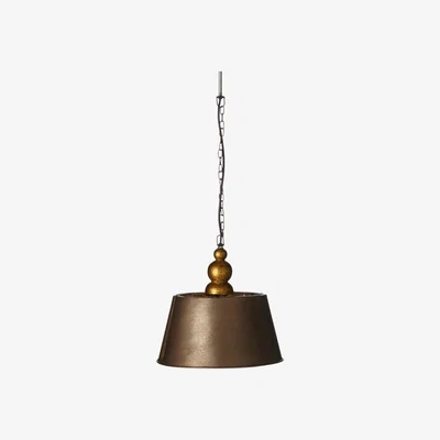 OKA OKA, Small Ellington Hanging Light - Antique Bronze/Gold, Hanging Lights, Metal/Wood