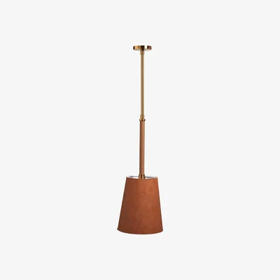 OKA OKA, Kirana Pendant Lamp - Natural/Brown, Pendant Lights, Faux Leather/Faux Rattan/Iron