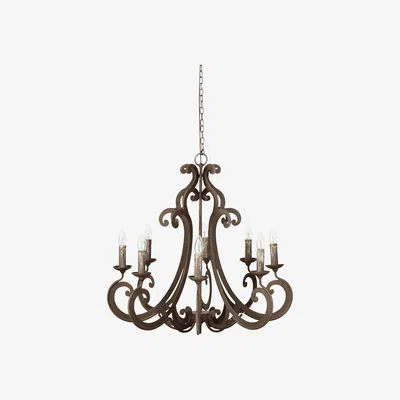 OKA Curlicue Chandelier - Antique Grey