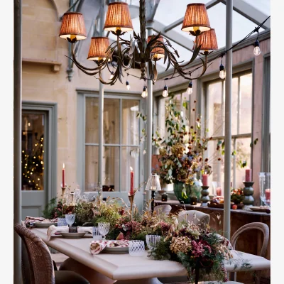 OKA OKA, Saras Chandelier - Verdigris, Ceiling Light