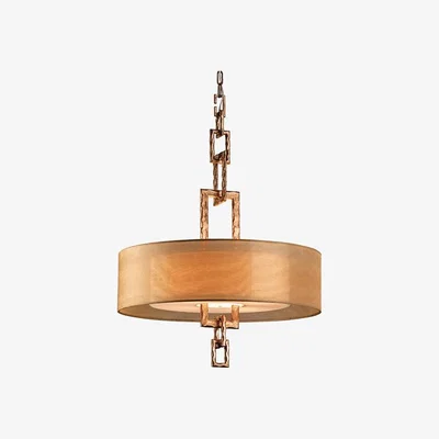 Olivia's Hudson Valley Lighting Link Hand-Worked Iron 4lt Pendant