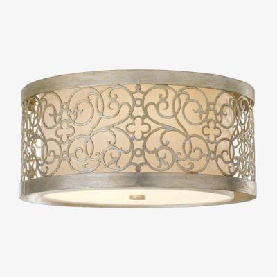 Olivia's Elstead Arabesque 2 Ceiling Light Light Silver Leaf Patina