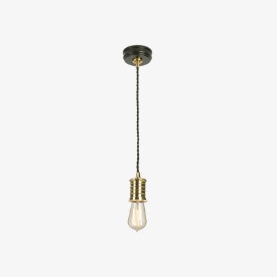 Olivia's Elstead Douille 1 Light Pendant Black and Polished Brass