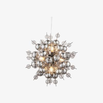 Olivia's Olivia's Adele 9 Arm Black Chrome And Smoked Mirror Pendant Light