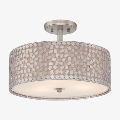 Olivia's Elstead Confetti 3 Light Ceiling Light Old Silver