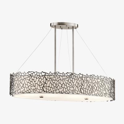 Olivia's Elstead Silver Coral 4 Light Pendant Classic Pewter Oval