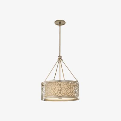 Olivia's Elstead Arabesque 4 Pendant Light Silver Leaf Patina