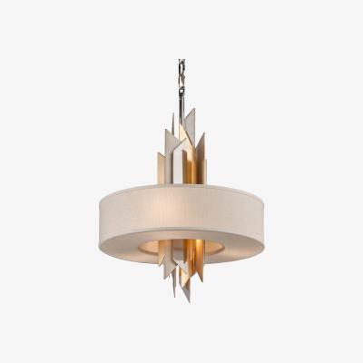 Olivia's Hudson Valley Lighting Modernist Hand-Crafted Iron And Stainles 4lt Pendant