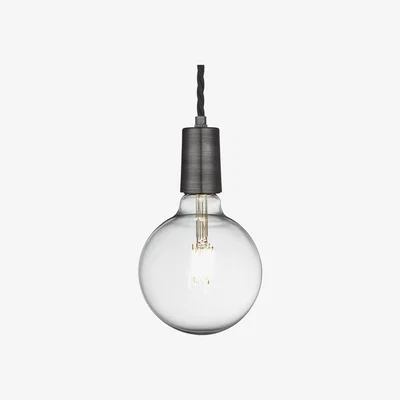 Olivia's Sleek Edison Pendant - 1 Wire - Pewter