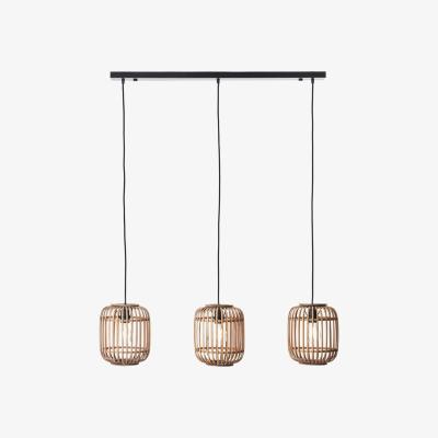 Olivia's Gallery Interiors Martha Pendant Light in Light Natural Bamboo - 3 light