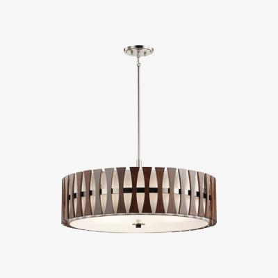 Olivia's Elstead Cirus 5 Light Pendant Auburn Stained Wood
