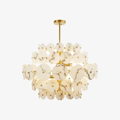 Olivia's Liang & Eimil Momo Chandelier in Antique Brass & Alabaster