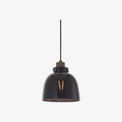 Olivia's Olivia's Laura Black Tinted Glass And Black Chrome Pendant Light