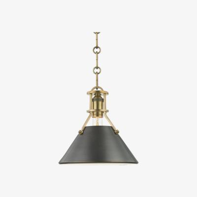 Olivia's Hudson Valley Lighting Metal No.2 Brass 1 Light Small Pendant
