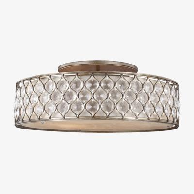 Olivia's Elstead Lucia 6 Light Flush Mount Light Burnished Silver