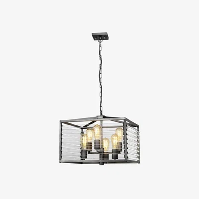 Olivia's Quintessentiale Louvre Gunmetal Paint Finish 6 Light Pendant