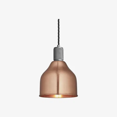 Olivia's Industville Knurled Cone Pendant Light in Copper with Pewter Holder