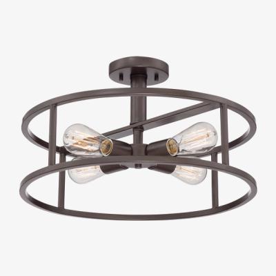 Olivia's Elstead New Harbor 4 Light Ceiling Light Western Bronze