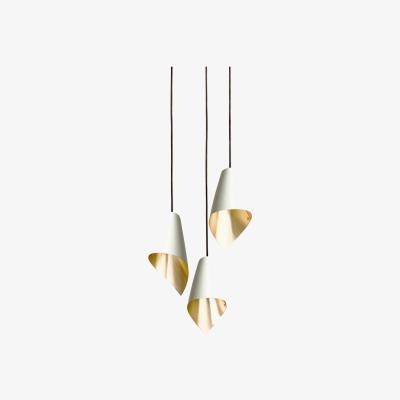 Olivia's Arcform Lighting - Arc 3 Pendant Light in Brushed Brass & White / Standard