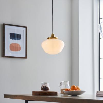 Olivia's Olivia's Isabella Pendant Light in Brass & Opal Glass