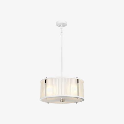 Olivia's Elstead Corona 3 Light Pendant White Satin Painted and Polished Nickel