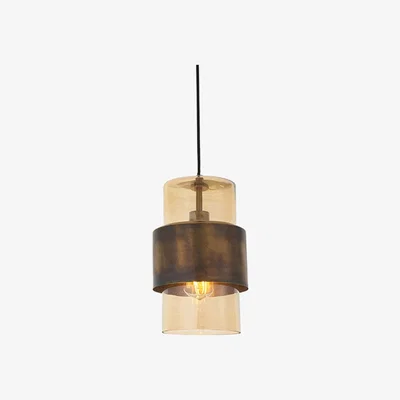 Olivia's Olivia's Isabelle Brass And Champagne Lustre Glass Pendant Light