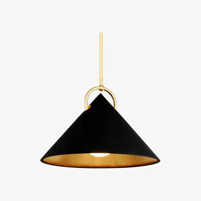 Olivia's Hudson Valley Lighting Charm Black Base And Opal White Shade Pendant / Large