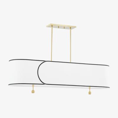 Olivia's Hudson Valley Lighting Zara 5 Light Island Light in Aged Brass