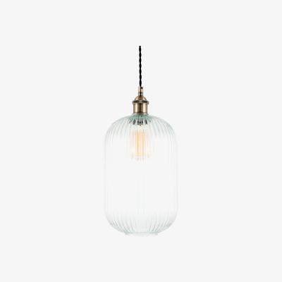 Olivia's Olivia's Abby Tall Clear Ribbed Glass Pendant