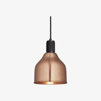 Olivia's Industville Knurled Cone Pendant Light in Copper with Black Holder