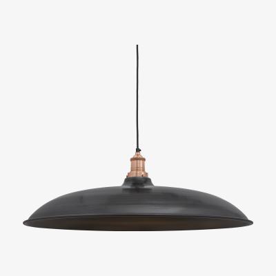 Olivia's Industville Brooklyn Giant Bowl Pendant - 24 Inch Pewter Bowl Copper Holder / Copper