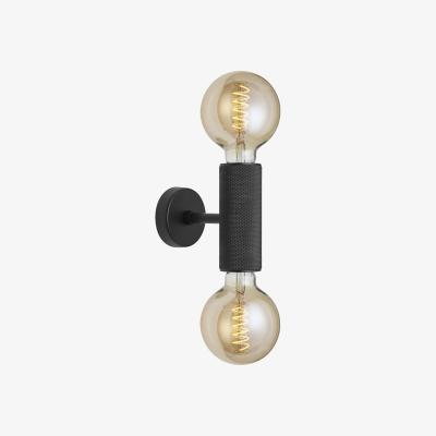 Olivia's Industville Knurled Edison Double Wall Light - Black