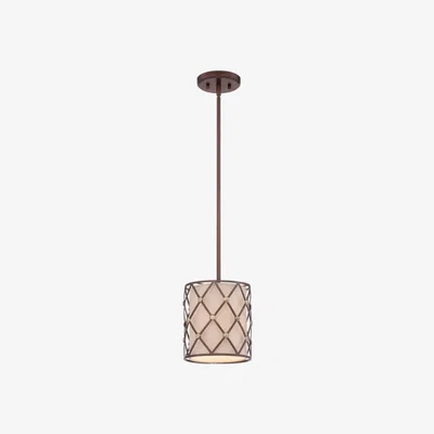 Olivia's Elstead Brown Lattice 1 Light Pendant Copper Canyon