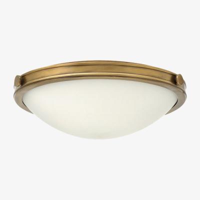 Olivia's Elstead Collier 3 Light Flush Mount Light Heritage Brass