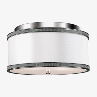 Olivia's Elstead Pave 2 Light Flush Mount Light Polished Nickel