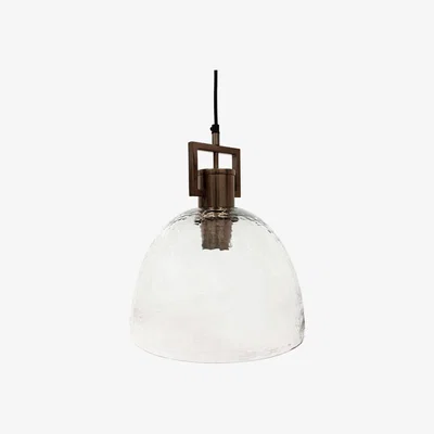 Olivia's Libra Congleton Single Glass and Gilded Dark Bronze Pendant