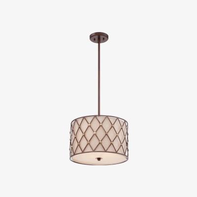 Olivia's Elstead Brown Lattice 3 Light Pendant Copper Canyon