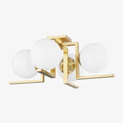 Olivia's Hudson Valley Lighting Tanner Semi Flush Light Aged Brass