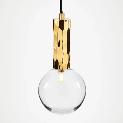 Olivia's Alex Price Kyoto Brass Pendant Light with Clear Glass